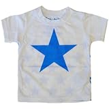 TINY TAITO(タイニィタイト) キッズTシャツ ☆星Tシャツ(ホワイト X ブルー)