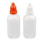 DealMuxの50mlのドロッパープラスチックボトルドロップ瞳の液体絞り出し空レッドキャップセット