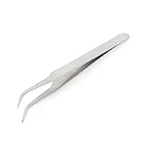 uxcell ピンセット　曲がりピンセット ステンレススチール　尖ったテーパ先端　110mmの長さ