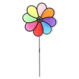 Biuuu 風車のおもちゃ子供の庭の装飾8葉カラフルな屋外スピナー