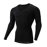 [ミズノ] ゴルフウェア インナー UVカット Vネックシャツ 長袖 ストレッチ 吸汗速乾 E2MJ2005 メンズ ブラック L