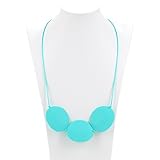 Mamaluna Trendy Silicone 3 Oval Necklace Teether for mom to wear - Baby Teething Gum Massager Food G