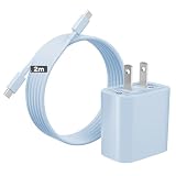 タイプc 充電器 type-c iPhone 16 / iPhone 15 充電器 20W PD 急速充電器 [MFi認証・PSE認証済] C to C ケーブル 2M 純正品質 タイプｃ電源アダプ iPhone 16e / iPhone 16/ 15 iPad Air Galaxy Sony その他USB-C 各種機器対応 (ブルー*1)