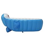ノーブランド品 　全2色　ポータブル　インフレータブル　チャイルド　バスタブ　クッション　エアポンプ - ブルー