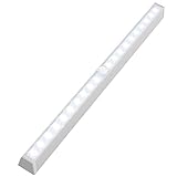 AngelaKerry 20 LEDセンサーライト 人感センサーライト USB充電式/バッテリー式 省エネ 超寿命 貼り付け型 マグネット付き 昼光色 （バッテリー式，1 Pack）
