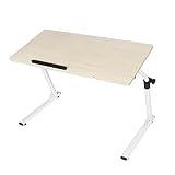 DlandHome 角度＆高さ調節可能 机 デスク 昇降式サイドテーブル 折りたたみテーブル
