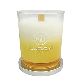 LUDICMI アロマキャンドル 300g 燃焼60時間 キンモクセイ/セージ/アンバー香 焚き火キャンドル 木製ダブル芯 パチパチの音と香り付きキャンドル ソイワックス製 ギフトに最適 誕生日や特別な日にぴったりのアイテム