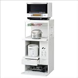 エムケー精工(MK精工) レンジ台(米びつ10kg付) キャビー(幅56.5)収納庫タイプ ホワイト CH-206W