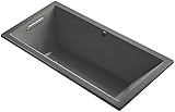 KOHLER 1121-W1-58 Underscore 60-Inch x 30-Inch Drop-In Bath with Bask Heated Surface and End Drain, 