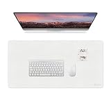 iCasso マウスパッド 白 デスクマット大型 マウスパッド 防水 約120x58cm PUレザー デスクパッド おしゃれ 清潔しやすい 裏面滑り止め オフィス/ホーム用 男女兼用（ホワイト）