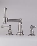 Jaclo 1037-W-PSS Articulated Single Swivel Spout Faucet with White Ceramic Lever, Polished Stainless