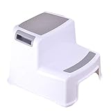 [RADISSY] 子供 踏み台 プラスチックスツール ステッピング スツール ベビー トイレ 2段 (グレー)