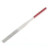 uxcell　フラットヤスリ　ダイヤモンドファイル　グリット　赤宝　石　ガラス　ツール　ハンドル　スクエア　160mm x 8mm