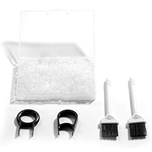 Litorange メカニカル キーボードに対応 MX軸対応 ストレス軽減 静音化リング 500個入れ メンテナンス工具 キーキャッププーラー、クリーニングブラシ各2個付き セット O-Ring シリコーン製 防水 打鍵感改善 ホワイト