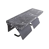 ヤマソロ トイレットペーパーホルダー 2連 ダブル おしゃれ 棚付き 紙巻器 完成品 トイレ 天板付き 北欧 スチール 大理石柄 ブラン Blan 41-047 (ブラック)