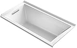 KOHLER K-1121-L-0 Underscore 60" x 30" Alcove Bath with Tile Flange and Left-Hand Drain, White [並行輸入