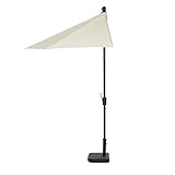 半円ハンギングパラソル 270cm ベースセット｜パラソル 日よけ オーニング シェード 土台付 アイボリー(BF-027-SET-S1)