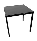 10mm厚　強化ガラスダイニングテーブル 75X75cm ブラック（黒）　2人用