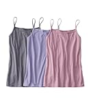 [ニッセン] キャミソール 綿混吸汗速乾 ゆったりキャミソール３枚組 パープル+ピンク+チャコール 3L