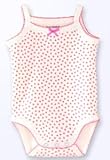 「jusu kidding(ジャスト キディング)」ベビー肌着 ノースリーブ ロンパース 黄色 花柄 ２枚組 (66cm, 白色・ハート柄)