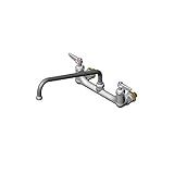 T&S Brass B-0231-CC-CR Double Pantry Faucet, Wall Mount, 12 Swing Nozzle (062X), 00CC Inlets and Cer
