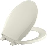 KOHLER K-4639-96 Cachet Quiet-Close with Grip-Tight Bumpers Round-front Toilet Seat, Biscuit by Kohl