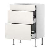 IKEA(イケア) FAKTUM ヘルリグ ホワイト 60x37 cm 29878947 ベースキャビネット 引き出し3段付、ヘルリグ ホワイト
