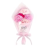 プチブーケ ソープフラワー 花束 3輪 バラ ローズ ひまわり 桜 カーネーション (パープル)