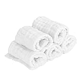 ベビーおむつ コットン ガーゼ 通気性 5Pcs /セット子供下着 洗える 再使用可能 おむつ 乳児ケア製品(ホワイト)