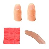 TVETE マジック 親指 シルク マジック 手品【4点セット】マジックトリック指 リアル サムチップ フィンガー 人差し指 薬指 面白い マジックトリックグッズ 仮指 切断 バニシングシルク 驚き びっくり いたずらのおもちゃ パーティー いたずら 舞台 パフォーマンスプロップパック (ソフト)