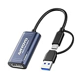 キャプチャーボード、Anyoyo 1080p 60fps キャプチャおよび 4K30 入力ビデオ グローバー、ストリーミングおよびゲーム用 USB 3.0 低遅延 HDMI ビデオ キャプチャ カード PS5、PS4、Nintendo Switch、Windows 11/Mac OS12 用