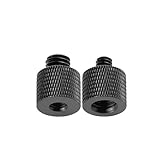 カメラネジ変換アダプター マイクネジアダプター 3/8"オス-1/4"メス 1/4"オス-3/8"メス 変換ネジアダプター 2個入り アルミニウム合金 マイクネジアダプター 連結ネジ 固定ネジアダプター 撮影補助ツール 汎用 三脚 一脚 雲台 スタンド用 ブラック (2個入り)