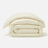 NELPANDA 高級綿100％ 掛け布団カバー CLASSICシリーズ 5つ星ホテル仕様 サテン織 300本高密度 綿 長繊維コットン100% オールシーズン ベッドリネン 上品でなめらかな光沢 (クイーン・210×210cm, ホワイト)