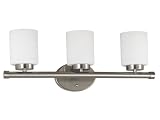 KenroyホームMezzanine three-light Vanityライトwith 6-inchガラスシェード THREE-LIGHT 80403BS 1