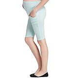 Liang Rouマタニティベリーサポートmini-ribbedストレッチショートレギンス US サイズ: M カラー: ブルー