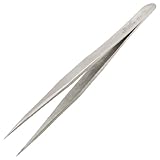 uxcell　ピンセット　ステンレス鋼　磨き仕上げ面　シルバートーン　先のとがった先端　便利なハンドツール