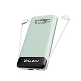 モバイルバッテリー 15000mAh 2本ケーブル内蔵 Type-C出入力ケーブル Lightingケーブル 4台同時充電 EEIVOL