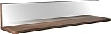 壁掛け棚 ミラー付き エルシェルフ2 リアルシリーズ 石膏ボード専用取り付け金具付き 幅90cmX奥行13cm(クリエブラウン)