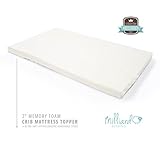 Milliard 2-Inch Ventilated Memory Foam Crib/Toddler Bed Mattress Topper with Removable Waterproof 65