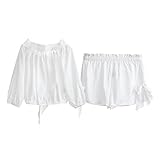 GAODUZI ニューサマーファッションスウィートショーツ下着男性と女性のパジャマコットンラバーズホームサービススーツ（パジャマ+ショーツ） (色 : 白, サイズ さいず : Ms-m)