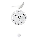Torre & Tagus 901865 Round Face Motion Bird Clock with Removable Pendulum