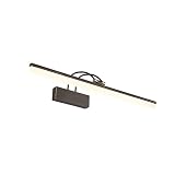 LEDミラーライト、洗面器トイレ、調節可能ベース、銅、黒8W39cm（15.4 "）