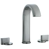Cifial 231.150.620 M3 Widespread Hi-Arc Bathroom Sink Faucet with Clic-Clac Drain, Satin Nickel [並行輸