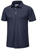 [TACVASEN] 半袖 ポロシャツ メンズ POLO ゴルフウェア カジュアル 折り襟 ショートスリーブ ゴルフ tシャツ スポーツ オシャレ POLO ネイビー 3XL