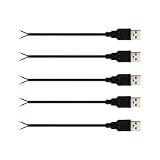 PENGLIN 5本 USB 2.0 延長ケーブル 充電用 2芯ケーブル オス USB電源ケーブル 100cm 3A 5V USB 2.0 切りっぱなし ケーブル