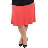 ストレッチは快適レディースプラスサイズAライン膝丈軽量Skirt US サイズ: 4L カラー: オレンジ