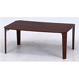 八角突板 ローテーブル/センターテーブル 【ブラウン 幅90cm】 折りたたみ 木目調 〔リビング ダイニング〕