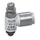 CKD スピコン エルボタイプワンタッチ継手付 幅×奥行×高さ:26.8×8.8×27.2mm （SC3W-M5-4）