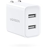 UGREEN usb充電器 2ポート USBフルスピード充電器 ACアダプター【3.4A PSE認証済み 折りたたみ式プラグ】 iPad/iPhone13/ XR Xs Max X 8 7 6S、Xiaomi、Google Pixel、Galaxy 