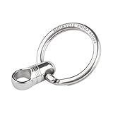 [FEGVE] チタン キーリング 車キーホルダー メンズ スマートキー 金具 360°回転コネクタ 紛失防止 (コネクタ1個+曲面キーリング1個)